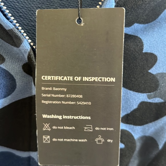 A Bathing Ape Hoodie Size Small Blue/Black Camouflage New withTags - Picture 3 of 9